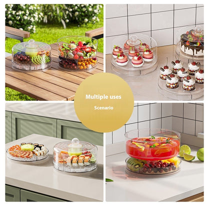 Outdoor Iced 4-compartment Multifunctional Crisper Rotating Storage Tray