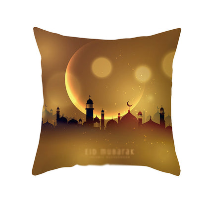 Home Fashion National Style Peach Skin Velvet Printed Cushion Cover