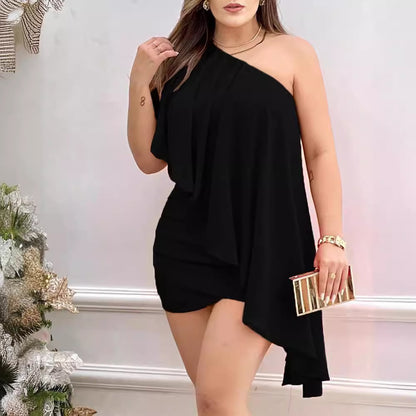 Women's Clothing One Shoulder Dress