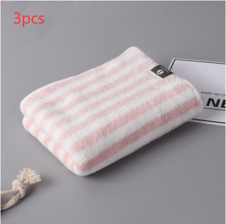 Fashion Coral Fleece Striped Towel Absorbent