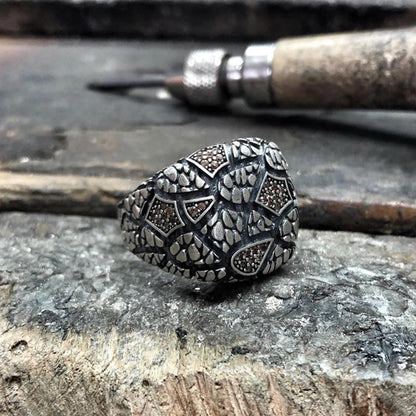 Roman Relief Retro Vintage Ring