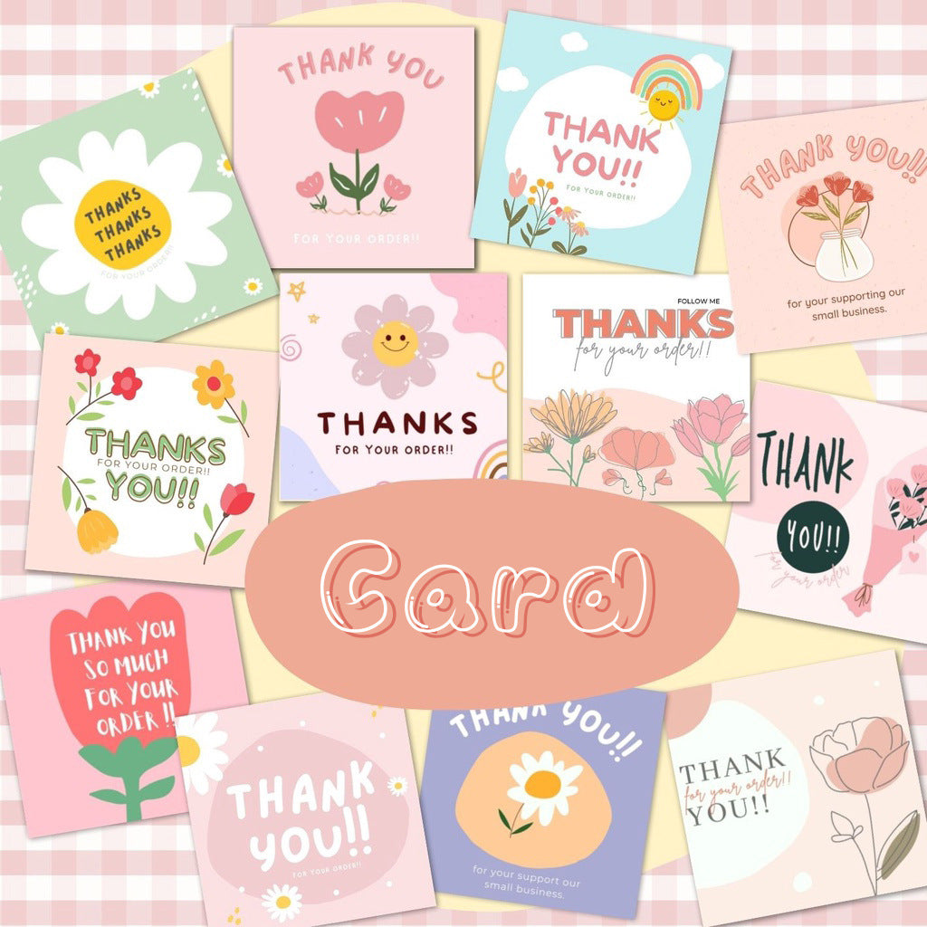 50 PcsPack Square Simple Thank-you Card Coated Paper Business Cards