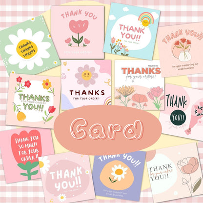 50 PcsPack Square Simple Thank-you Card Coated Paper Business Cards