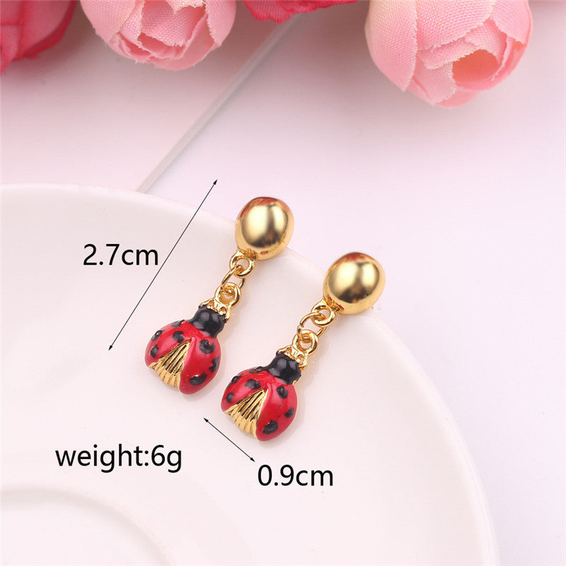 Creative Personality Red Ladybug Earrings