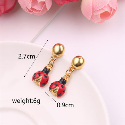 Creative Personality Red Ladybug Earrings