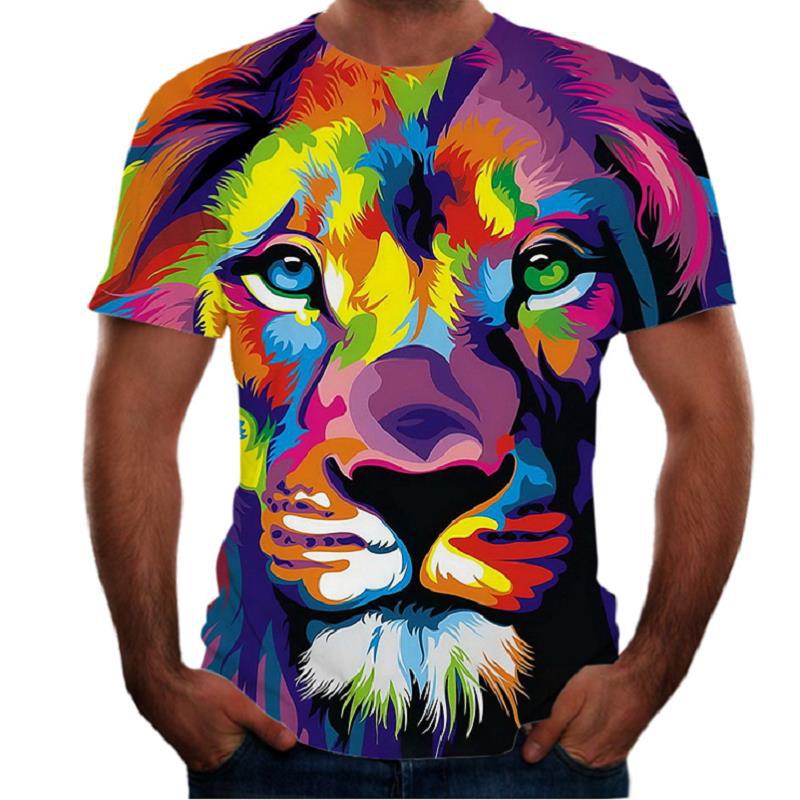 New Animal Print 3d T-shirt Men's Short Sleeve