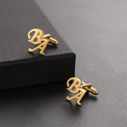 Fashionable DIY French Men's Stainless Steel Cufflinks