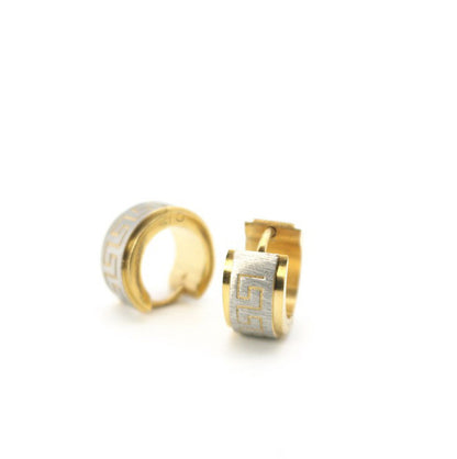 Wide Face Great Wall Pattern Earrings Personalized Simple Design