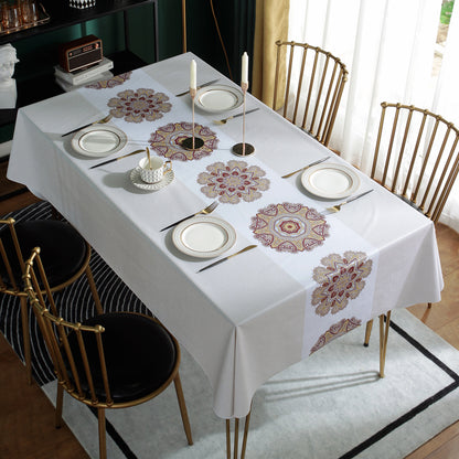 Printed Check Thickened Round Table Wash Free