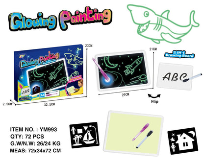 Fluorescent Painting Board, Luminous Board, Children's Luminous 3D Painting Writing Board