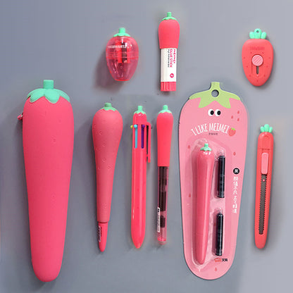 Silicone Pencil Bag Student Cute Plush Storage Bag