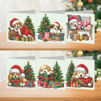 Christmas Style 6 Combination Puppy Style Handmade Greeting Cards