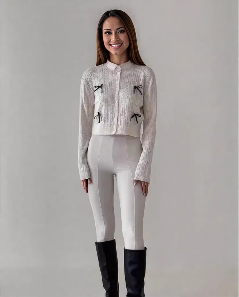 New Women's White Pullover Cardigan Style Blouse Women's fashion's