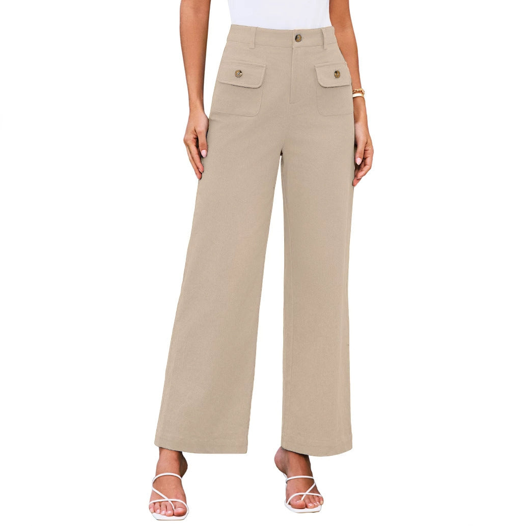 Women's High Waist Wide Leg Pants Stretch Casual Pants