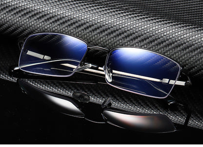 Men's Distance And Near Dual-use Anti-blue Light Memory Frame Reading Glasses