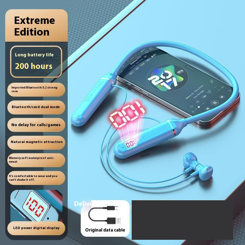 Neck Hanging Large Power G09 Digital Display Wireless Bluetooth Headset