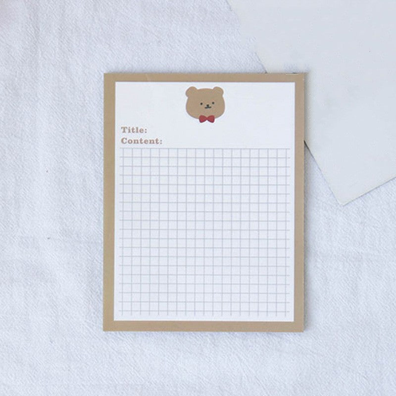 Patting Paper Cute Avocado Bear Sticky Note Book Tear