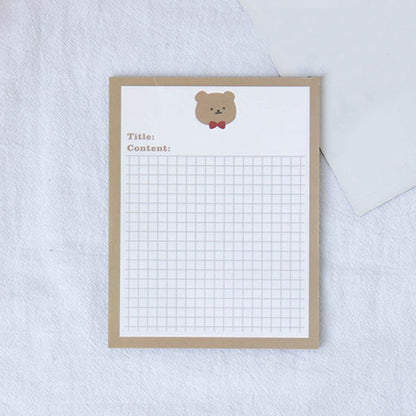 Patting Paper Cute Avocado Bear Sticky Note Book Tear