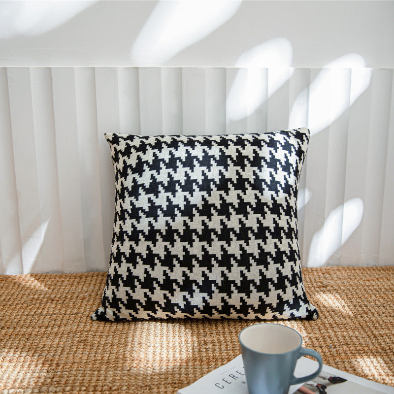 Nordic Black And White Houndstooth Series Sofa Cushion Cover Angsge Pillow Cover