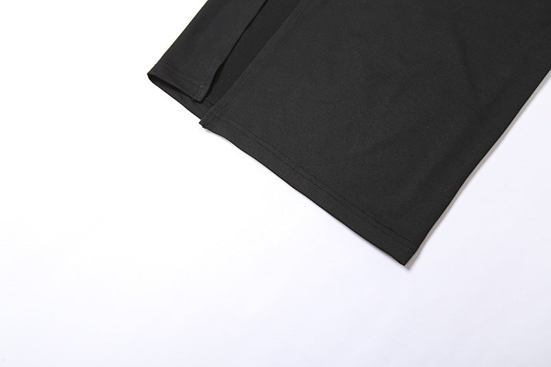 Back Mesh Pierced Air Quality Temperament Slit Dress