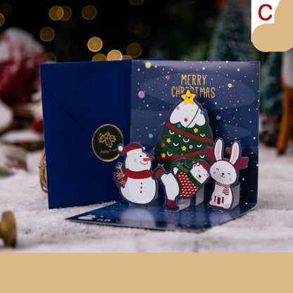3D Three-dimensional Greeting Card Creative Christmas Eve