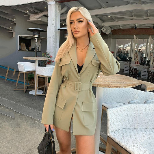 Lapel Long Sleeve Plus Size Fashion Jacket