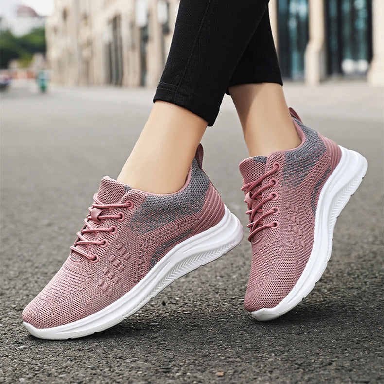 Lace-up Sneakers Women Light Breathable Flats Shoes - FLIPSTYLEZLLC