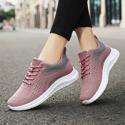 Lace-up Sneakers Women Light Breathable Flats Shoes - FLIPSTYLEZLLC