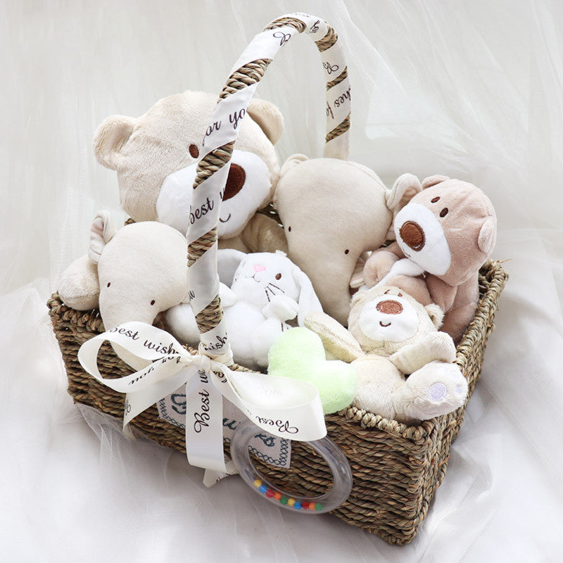 Newborn Baby Color Cotton Toy Set Gift Box