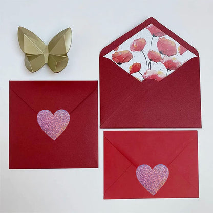 Love Heart Laser Valentine's Day Closure Sticker