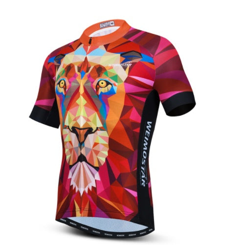 Cycling Jerseys Men 3D Lion Printing Bicycle Clothing Breathable Short Sleeve Shirts Quick Dry Bike Tops