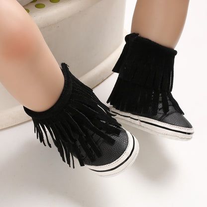 PU Tassel Snow Boots Warm Baby Shoes