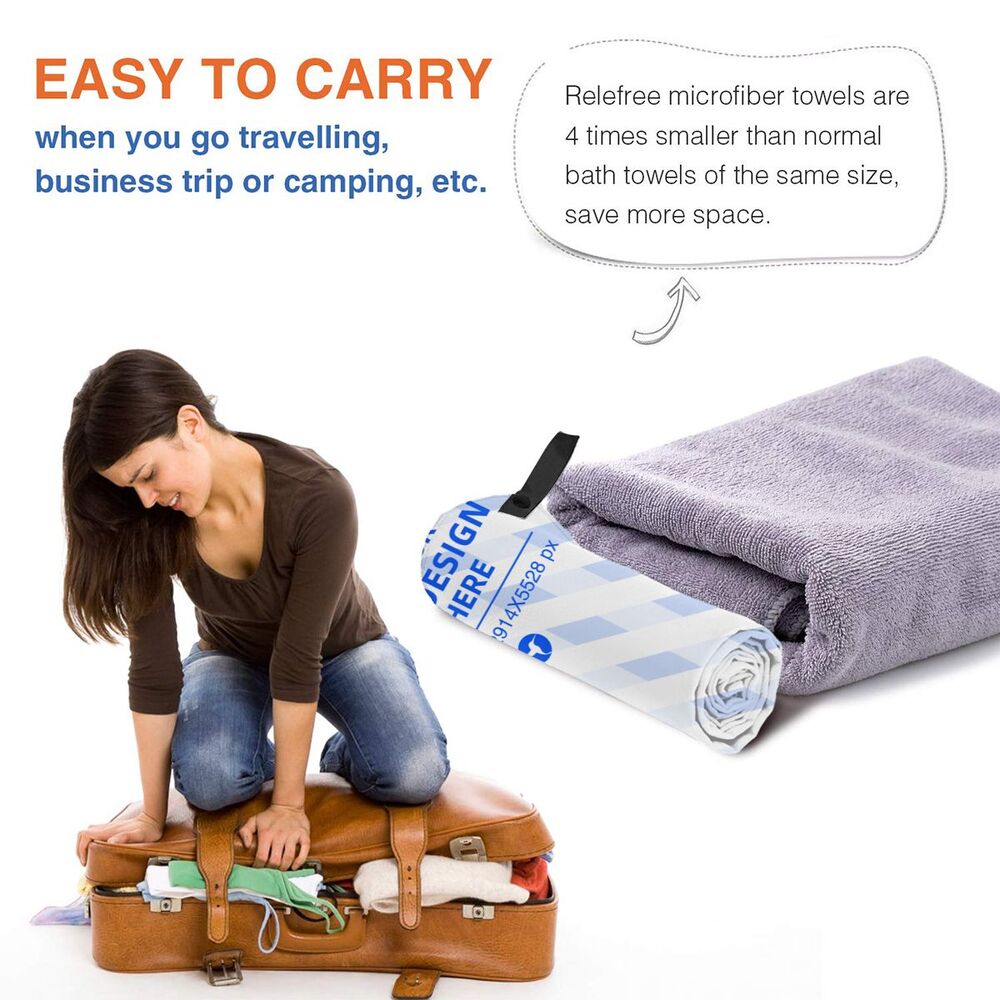 Create Your Own Vertical Microfiber Portable Quick Dry Bath Towel