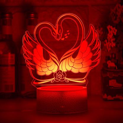 Colorful Touch Remote Control LED Swan-shaped Table Lamp