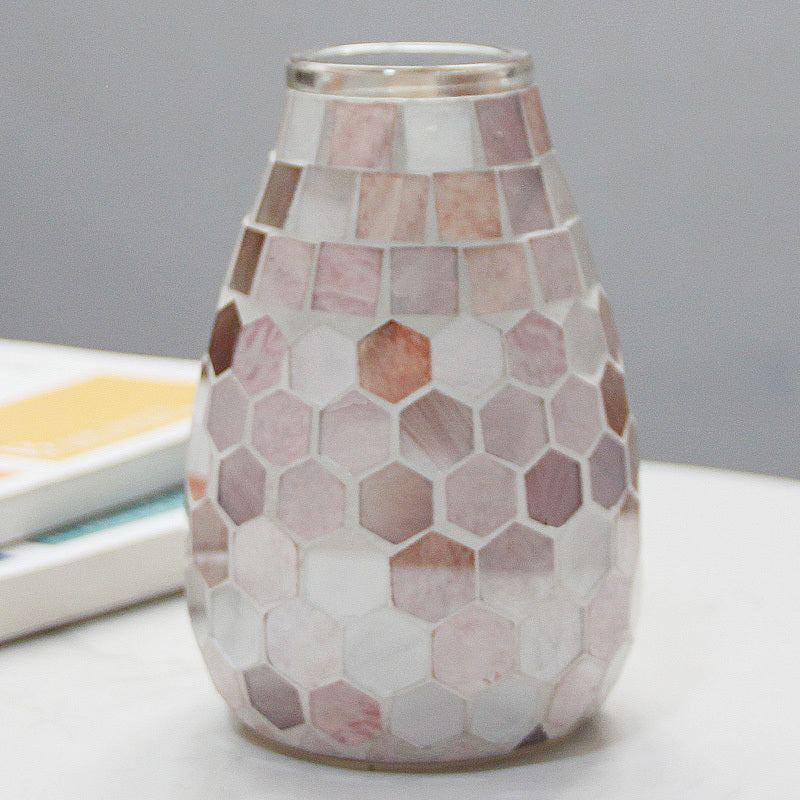 Nordic Light Mosaic Glass Vase Home Office