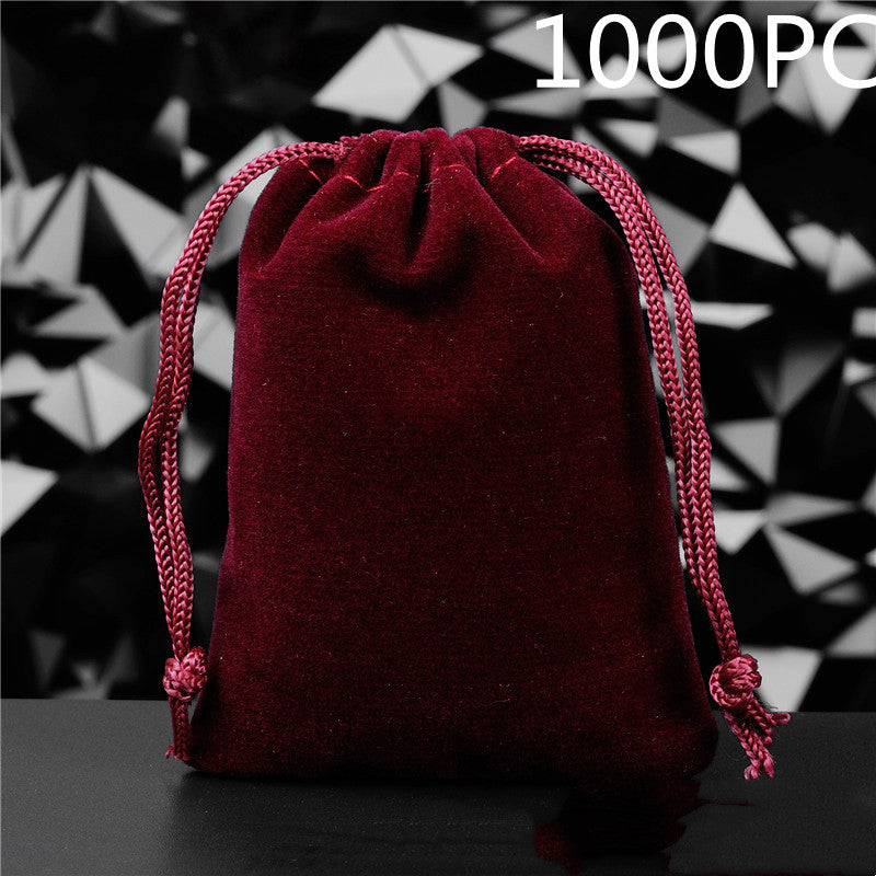Flannel Drawstring Jewelry Solid Drawstring Pocket