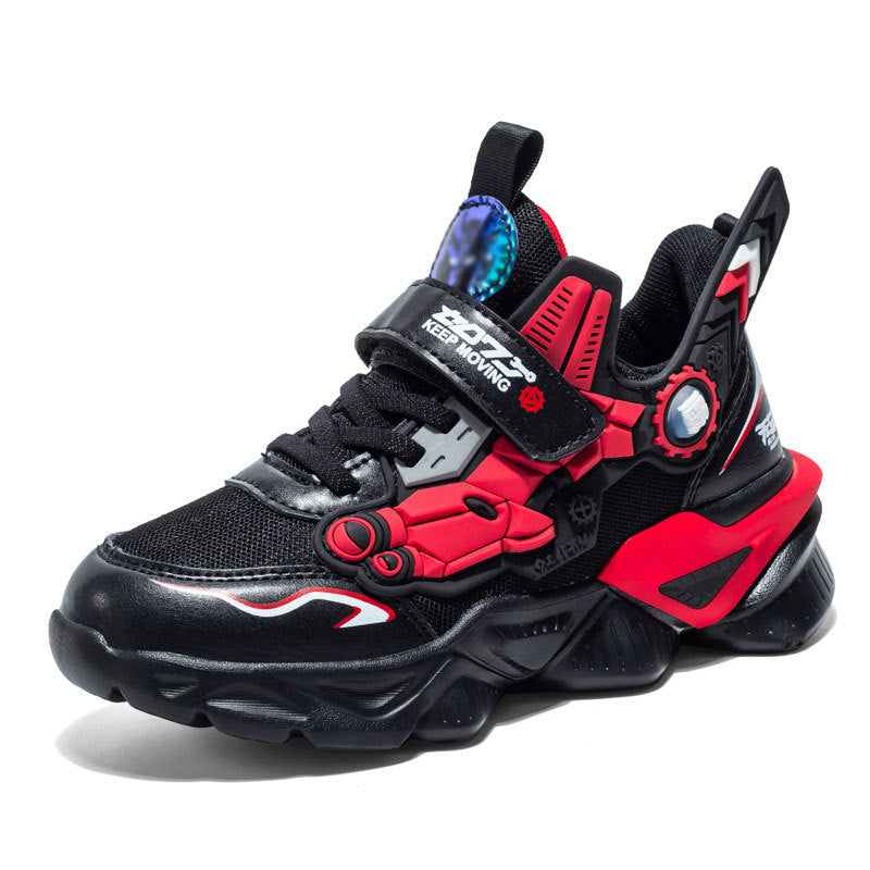 Mesh Cartoon Leather Trendy Boys' Shoes