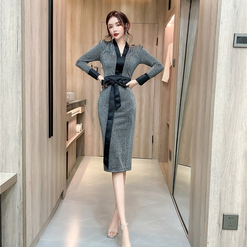 Slim-fit Wrap Hip-waist One-step Skirt