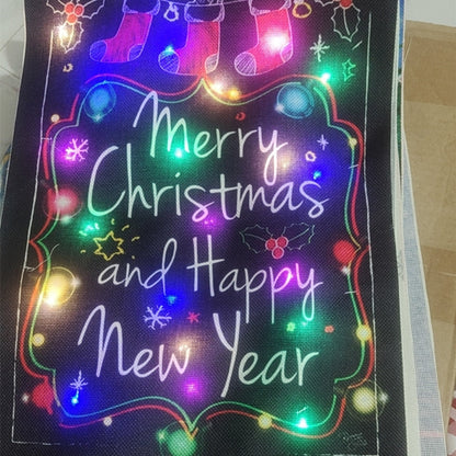 Outdoor Decoration Christmas With Lights Garden Flag