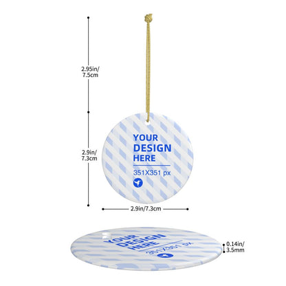 Home Decor Christmas Ceramic Round Pendant