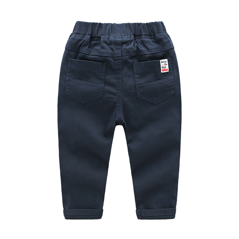 Embroidered Pants Solid Color Soft Children's Pants
