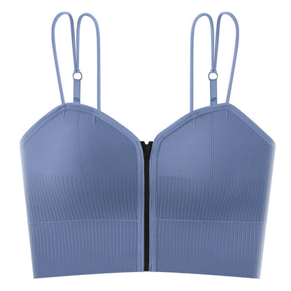 Fashion Zipper With Beautiful Back Suspender Vest