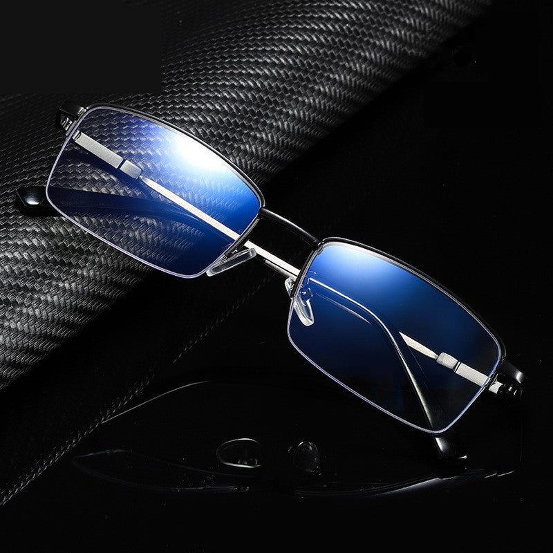 Men's Distance And Near Dual-use Anti-blue Light Memory Frame Reading Glasses