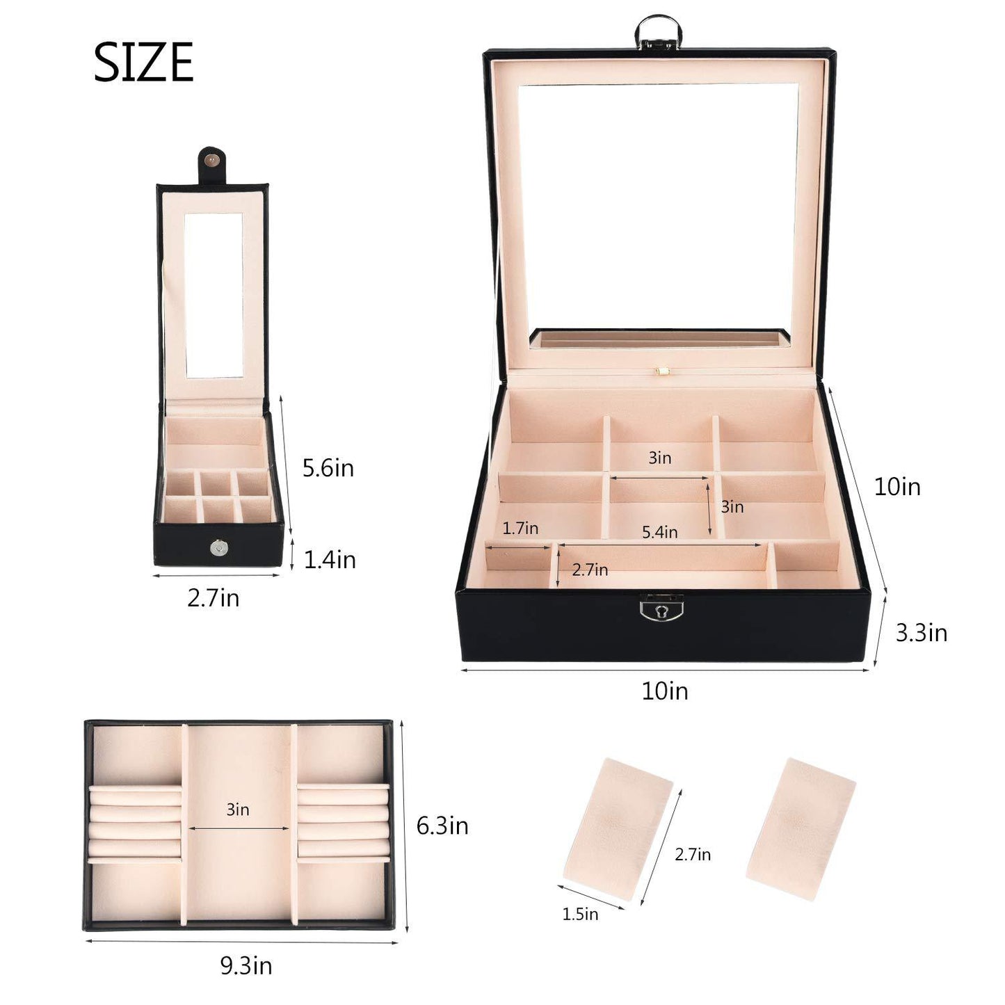 Storage Box With 4 Compartments Detachable Combination Tray Jewelry Storage Gift Box