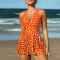 Women's Polka Dot Print Plus Size Swimwear Kini