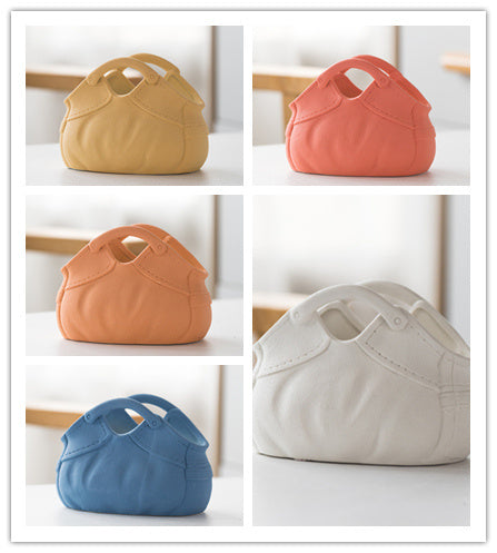 Dehua Frosted Wide Mouth Handbag Ceramic Vase Ornament Simple European Retro