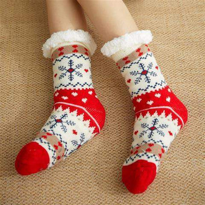 Home Indoor Women's Extra Thick Non Slip Warm Socks