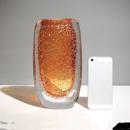 Modern Simple Luxury Glass Amber Vase Ornaments