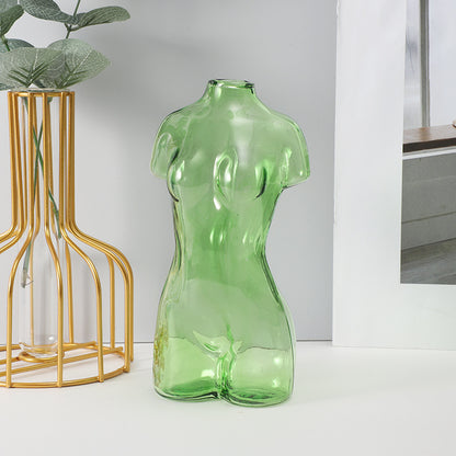 Colored Glass Body Art Flower Arrangement Vase Ornaments