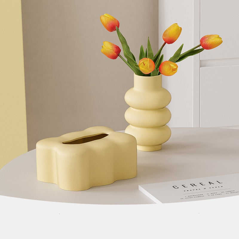 Creative Living Room Table End Table Storage Ceramic Extractor Box